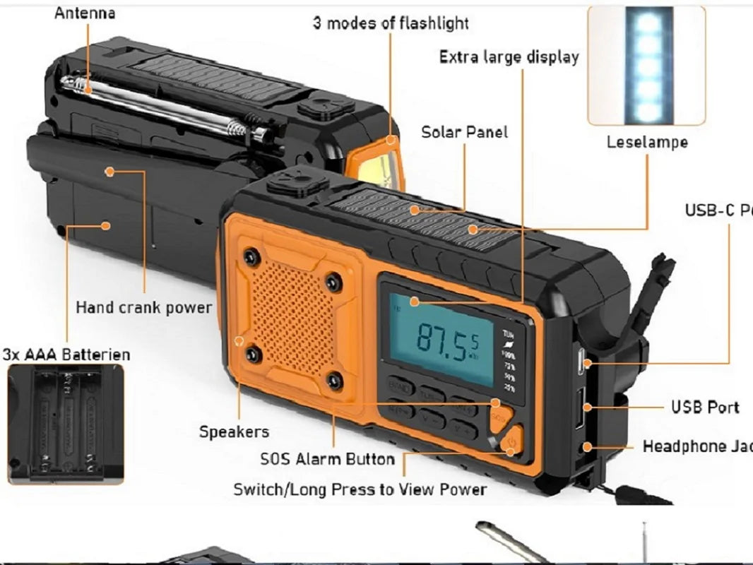 5000mAh Emergency NOAA Weather Radio