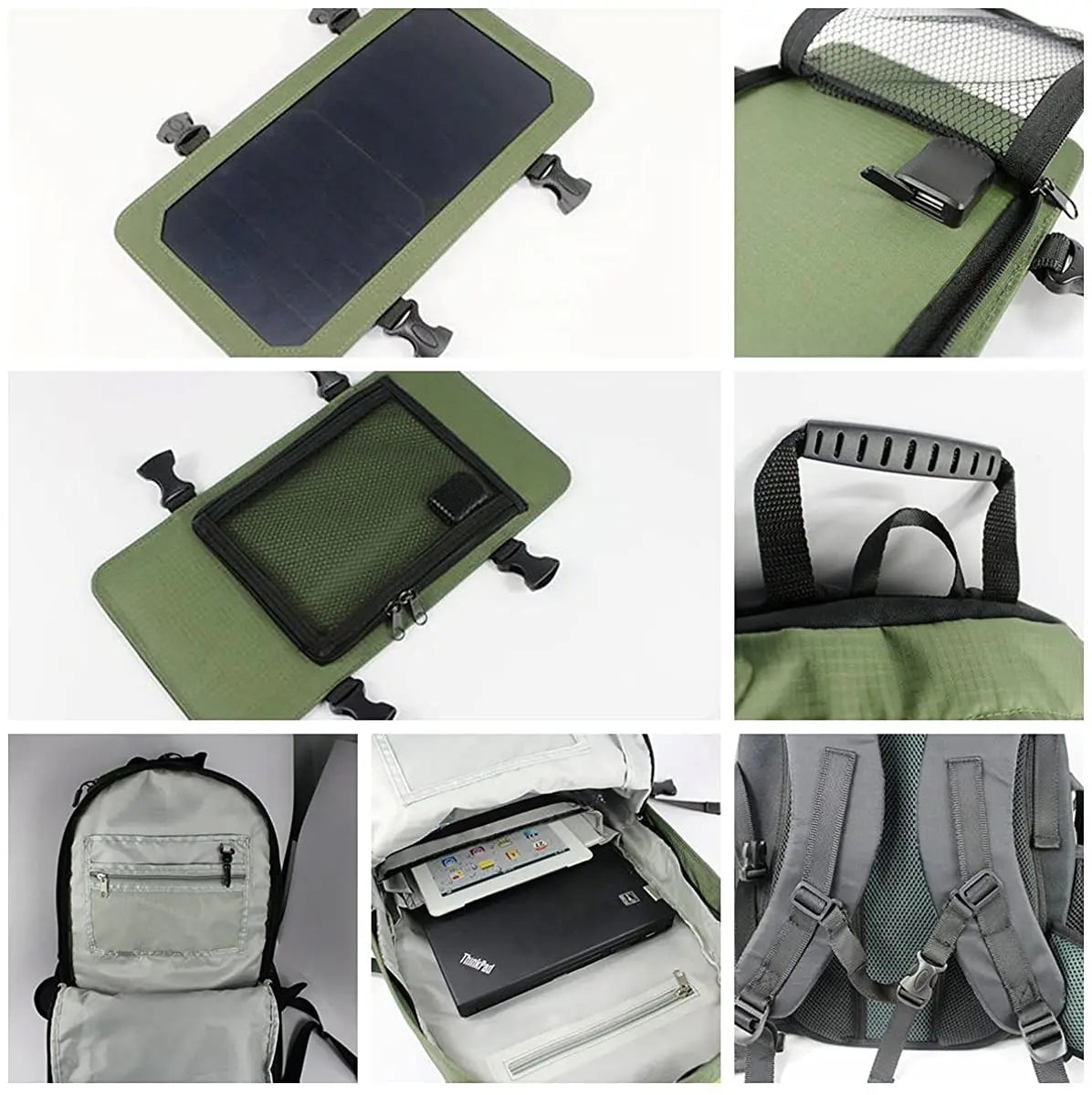 Solar Hiking Backpack 6.5W – 30L Travel Daypack for 17" Laptop